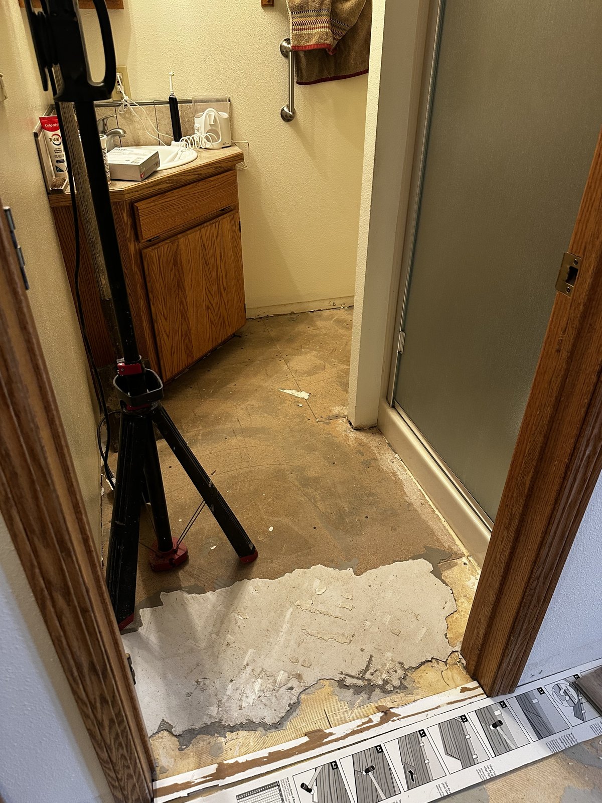 Bathroom before flooring