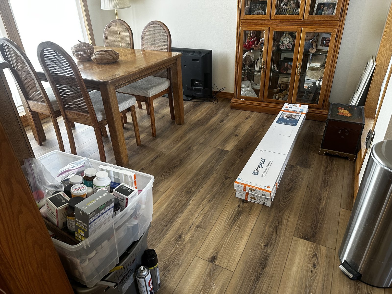 Dining room LVP flooring after