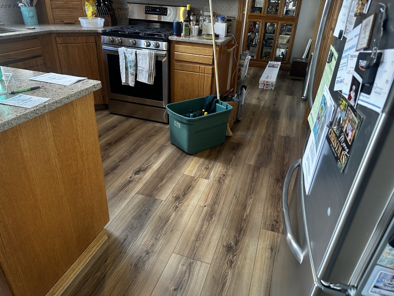 Kitchen with new LVP flooring