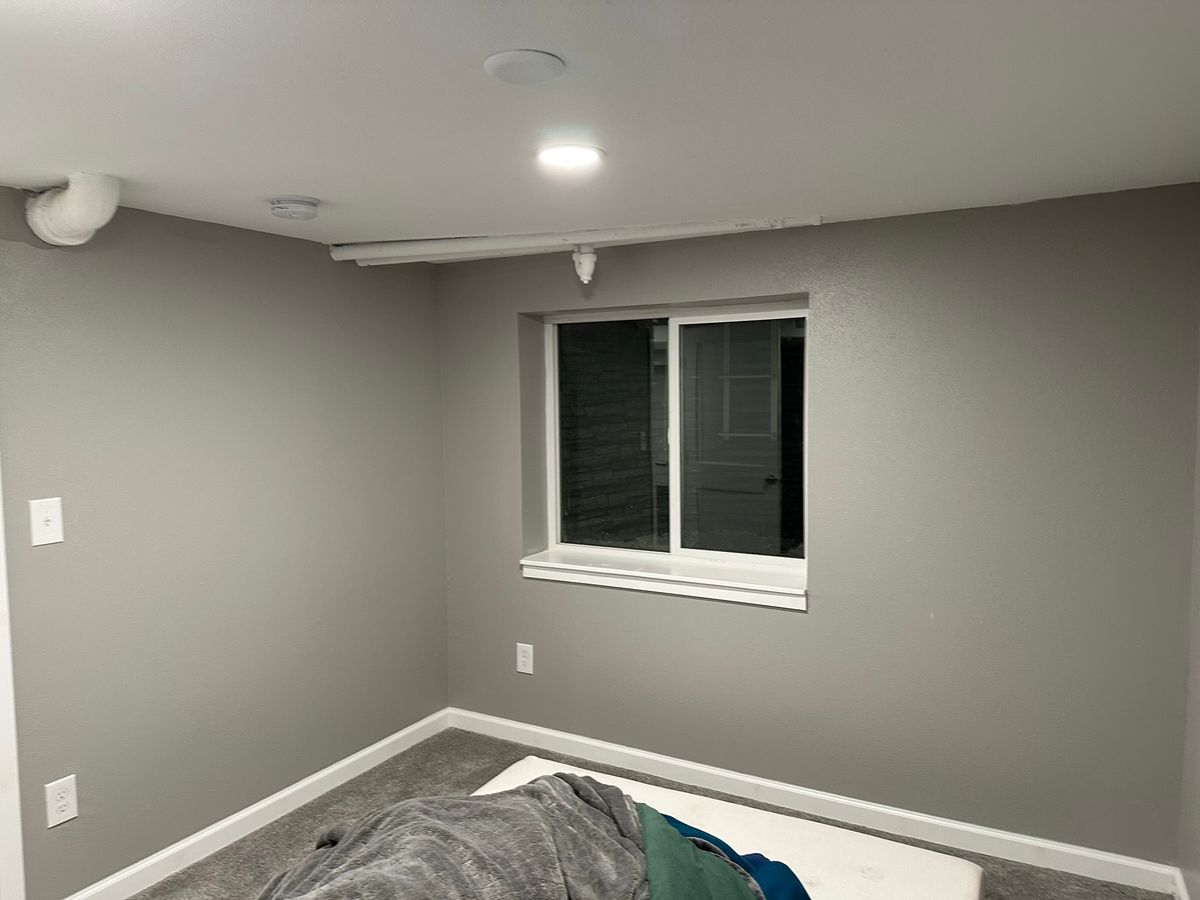 Basement bedroom after