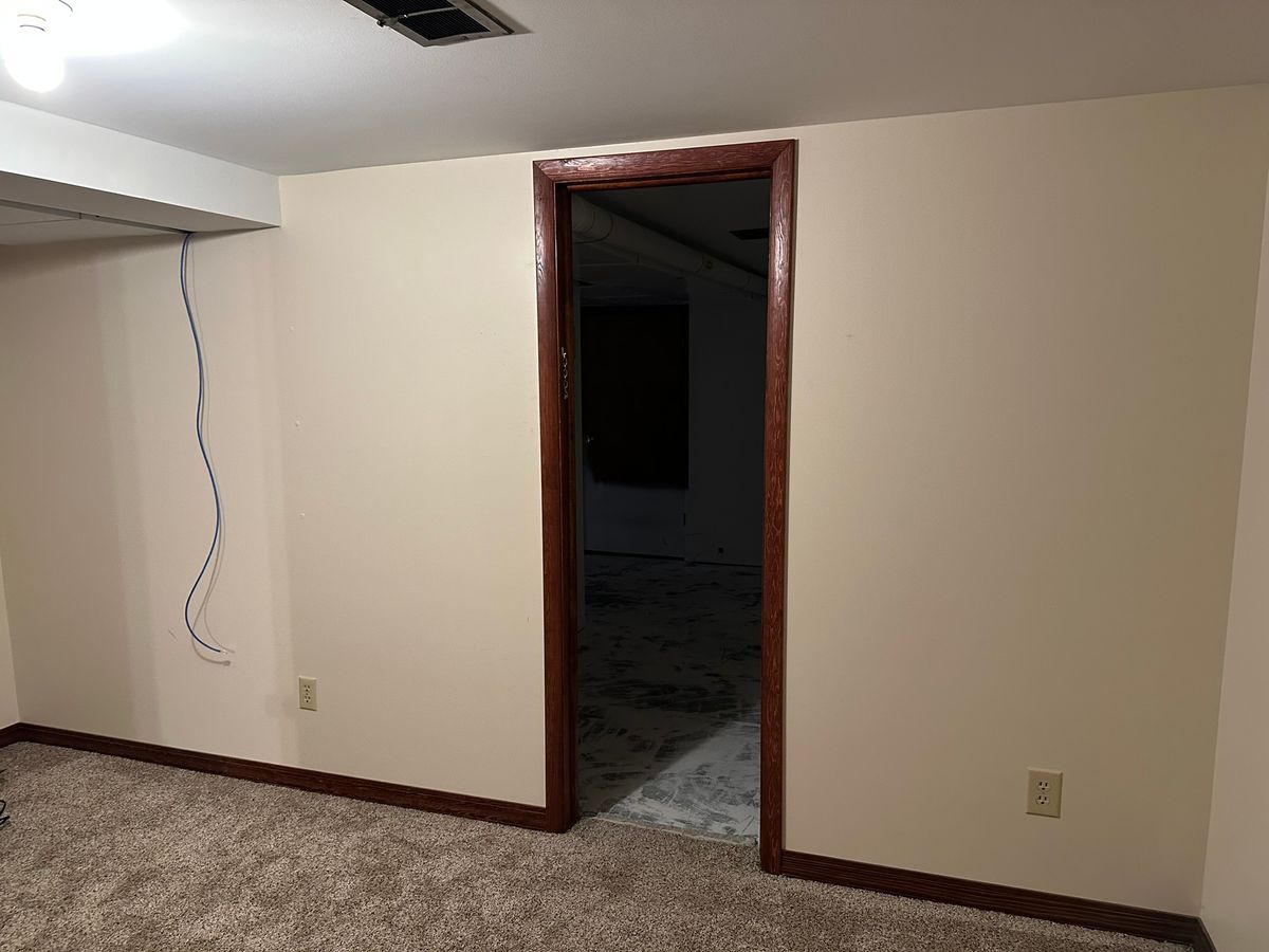 Basement bathroom area before