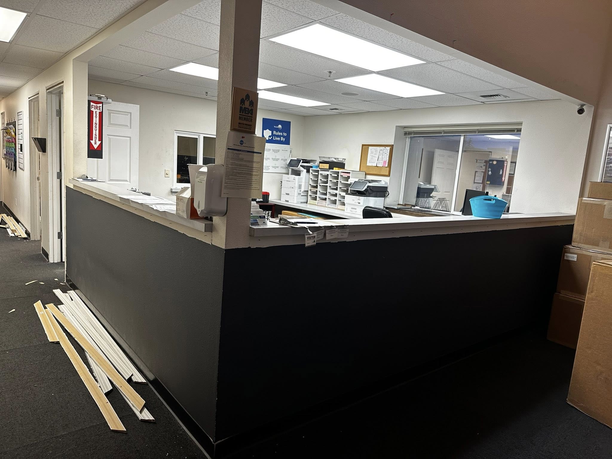 Front desk before painting