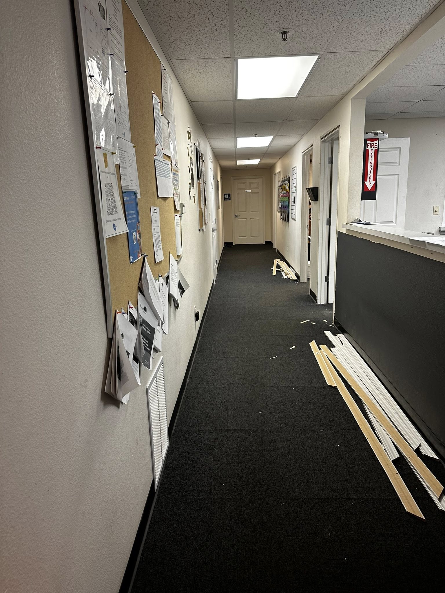 Lower hallway before painting