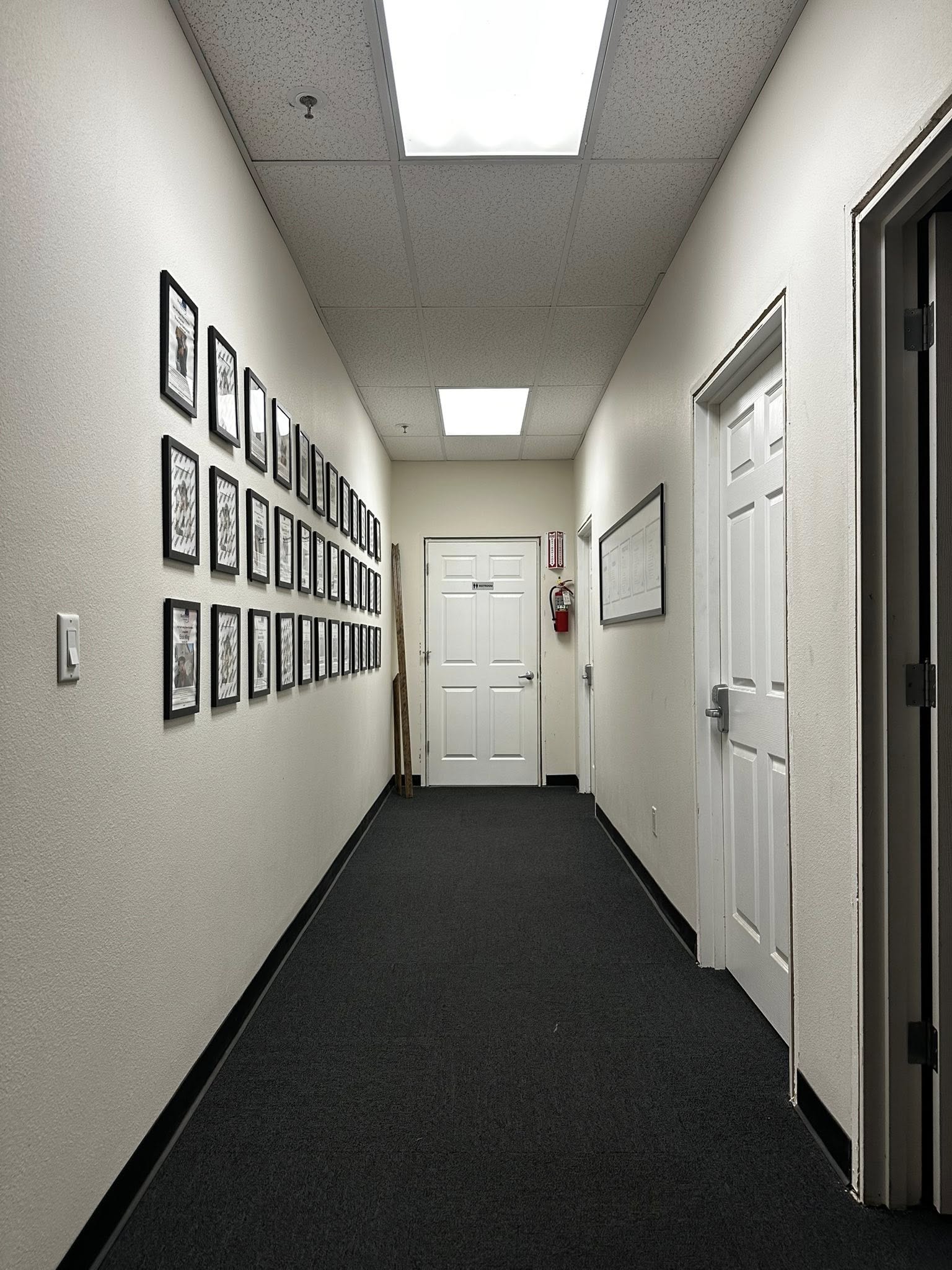 Upper hallway before painting