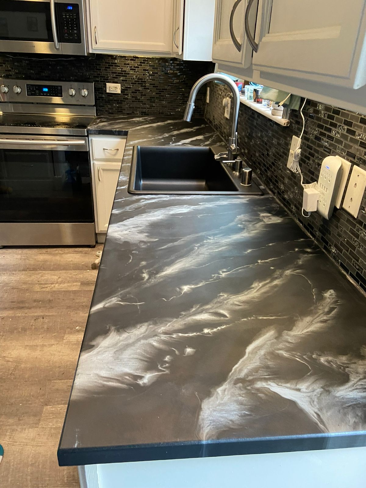Epoxy countertop wide shot