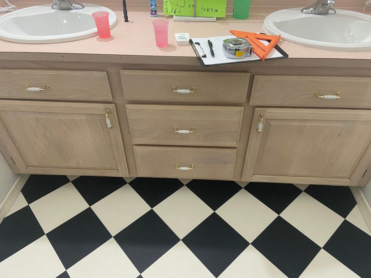 Double vanity before